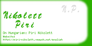 nikolett piri business card